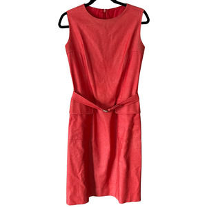 Vintage Samsonite Black Label Made In Italy Red Women Sleeveless Sheath Dress 10